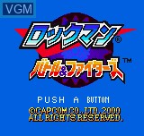 Title screen of the game Rockman Battle & Fighters on SNK NeoGeo Pocket