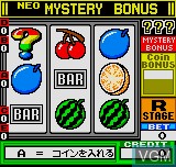 Menu screen of the game Neo Mystery Bonus on SNK NeoGeo Pocket