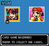 Menu screen of the game SNK Vs Capcom - Card Fighters Clash - SNK Version on SNK NeoGeo Pocket