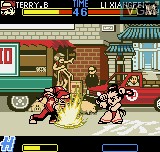 In-game screen of the game Fatal Fury F-Contact on SNK NeoGeo Pocket