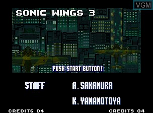 Title screen of the game Aero Fighters 3 / Sonic Wings 3 on SNK NeoGeo