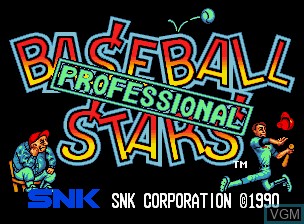 Title screen of the game Baseball Stars Professional on SNK NeoGeo
