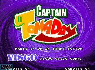 Title screen of the game Captain Tomaday on SNK NeoGeo