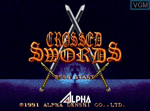 Title screen of the game Crossed Swords on SNK NeoGeo