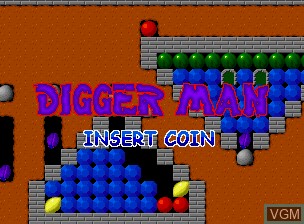 Title screen of the game Diggerman on SNK NeoGeo
