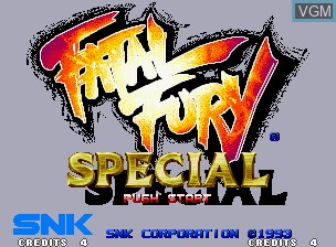 Title screen of the game Fatal Fury Special / Garou Densetsu Special on SNK NeoGeo