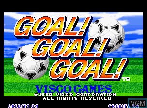 Title screen of the game Goal! Goal! Goal! on SNK NeoGeo