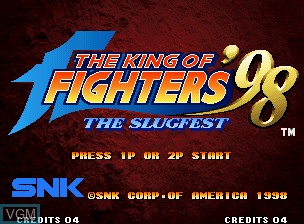 Title screen of the game King of Fighters '98, The - The Slugfest / King of Fighters '98 - dream match never ends on SNK NeoGeo