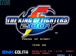 Title screen of the game King of Fighters 2001, The on SNK NeoGeo