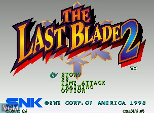 Title screen of the game Last Blade 2 / Bakumatsu Roman - Dai Ni Maku Gekka no Kenshi, The on SNK NeoGeo