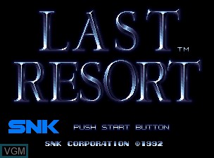 Title screen of the game Last Resort on SNK NeoGeo