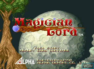 Title screen of the game Magician Lord on SNK NeoGeo