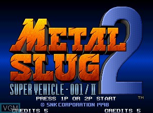 Title screen of the game Metal Slug 2 - Super Vehicle-001/II on SNK NeoGeo