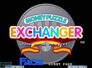 Title screen of the game Money Puzzle Exchanger / Money Idol Exchanger on SNK NeoGeo