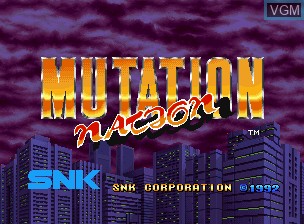 Title screen of the game Mutation Nation on SNK NeoGeo