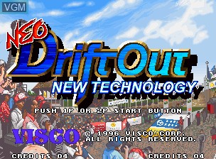 Title screen of the game Neo Drift Out - New Technology on SNK NeoGeo