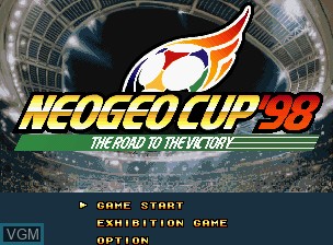 Title screen of the game Neo-Geo Cup '98 - The Road to the Victory on SNK NeoGeo