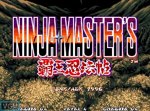 Title screen of the game Ninja Master's - haoh-ninpo-cho on SNK NeoGeo