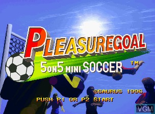 Title screen of the game Pleasure Goal / Futsal - 5 on 5 Mini Soccer on SNK NeoGeo