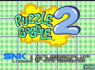 Title screen of the game Puzzle Bobble 2 / Bust-A-Move Again on SNK NeoGeo