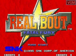 Title screen of the game Real Bout Fatal Fury / Real Bout Garou Densetsu on SNK NeoGeo