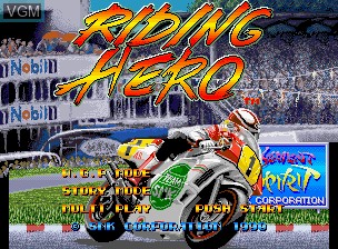 Title screen of the game Riding Hero on SNK NeoGeo