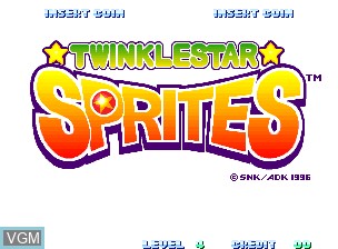 Title screen of the game Twinkle Star Sprites on SNK NeoGeo
