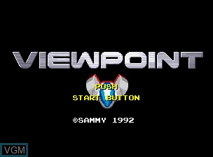 Title screen of the game Viewpoint on SNK NeoGeo