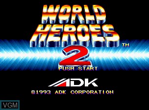 Title screen of the game World Heroes 2 on SNK NeoGeo