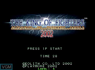Title screen of the game King of Fighters 2002, The on SNK NeoGeo