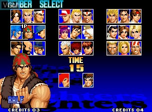 Menu screen of the game King of Fighters '97, The on SNK NeoGeo