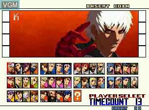 Menu screen of the game King of Fighters 2001, The on SNK NeoGeo