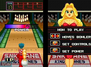 Menu screen of the game League Bowling on SNK NeoGeo