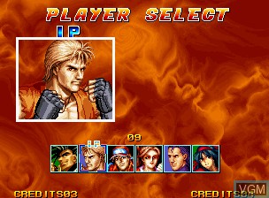 Menu screen of the game Quiz King of Fighters on SNK NeoGeo
