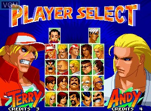 Menu screen of the game Real Bout Fatal Fury 2 - The Newcomers / Real Bout Garou Densetsu 2 - the newcomers on SNK NeoGeo