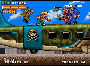 Menu screen of the game Spin Master / Miracle Adventure on SNK NeoGeo