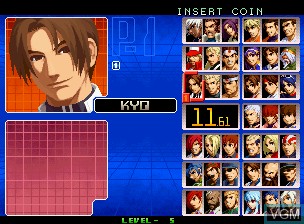 Menu screen of the game King of Fighters 2002, The on SNK NeoGeo