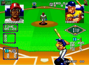 In-game screen of the game Baseball Stars 2 on SNK NeoGeo