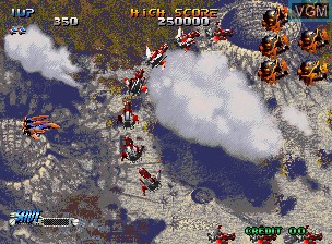 In-game screen of the game Blazing Star on SNK NeoGeo