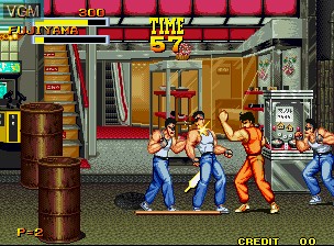 In-game screen of the game Burning Fight on SNK NeoGeo