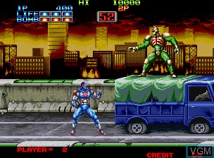 In-game screen of the game Eight Man on SNK NeoGeo