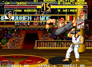 In-game screen of the game Fight Fever on SNK NeoGeo