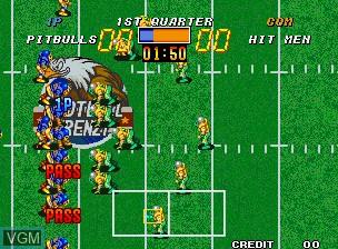 In-game screen of the game Football Frenzy on SNK NeoGeo