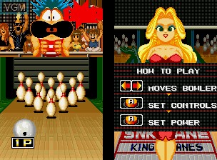 In-game screen of the game League Bowling on SNK NeoGeo
