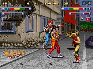 In-game screen of the game Mutation Nation on SNK NeoGeo