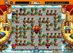 In-game screen of the game Neo Bomberman on SNK NeoGeo