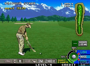 In-game screen of the game Neo Turf Masters / Big Tournament Golf on SNK NeoGeo