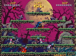 In-game screen of the game Nightmare in the Dark on SNK NeoGeo