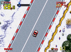 In-game screen of the game Thrash Rally on SNK NeoGeo