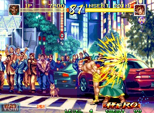 In-game screen of the game World Heroes Perfect on SNK NeoGeo